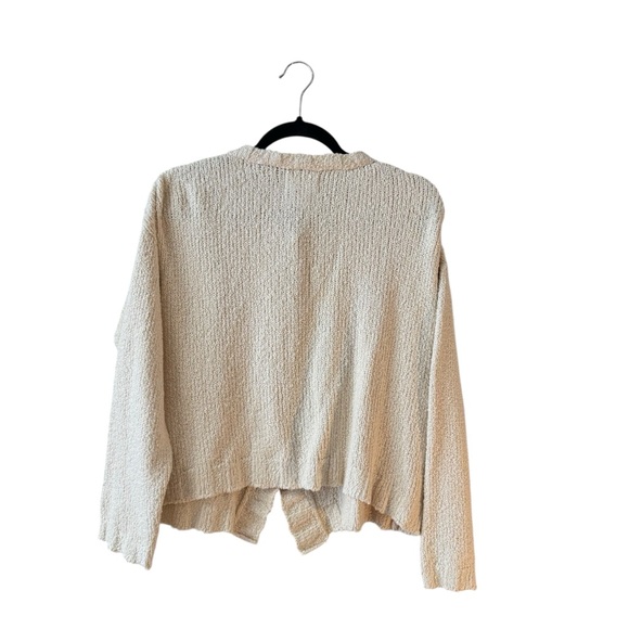 FLAX 100% Pima Cotton Cardigan Knit‎ Sweater Size S/M Cream-Ivory Preppy Cottage - Picture 9 of 10